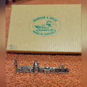 Strong 925 Silver Tie Clip Mannheim Baden-Württemberg City Panorama